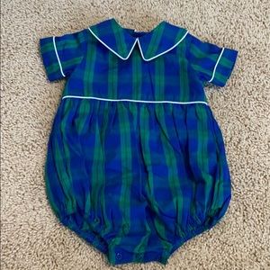 Boys plaid bubble romper